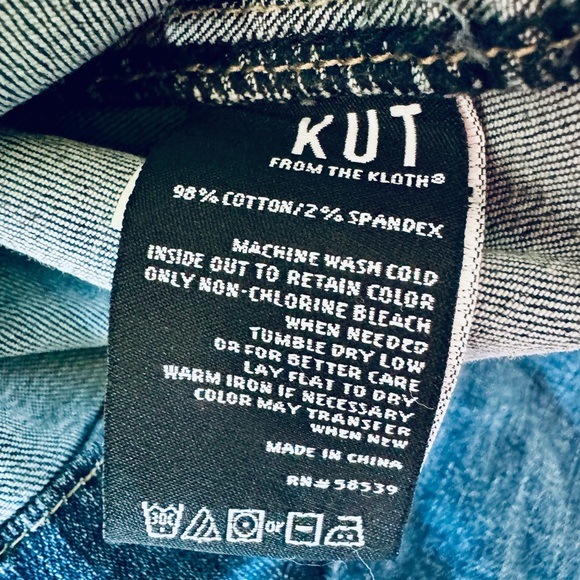 Kut From The Kloth Jean Jacket Remade Raw Hem Denim Collarless Trucker Jacket 1X - Picture 14 of 16